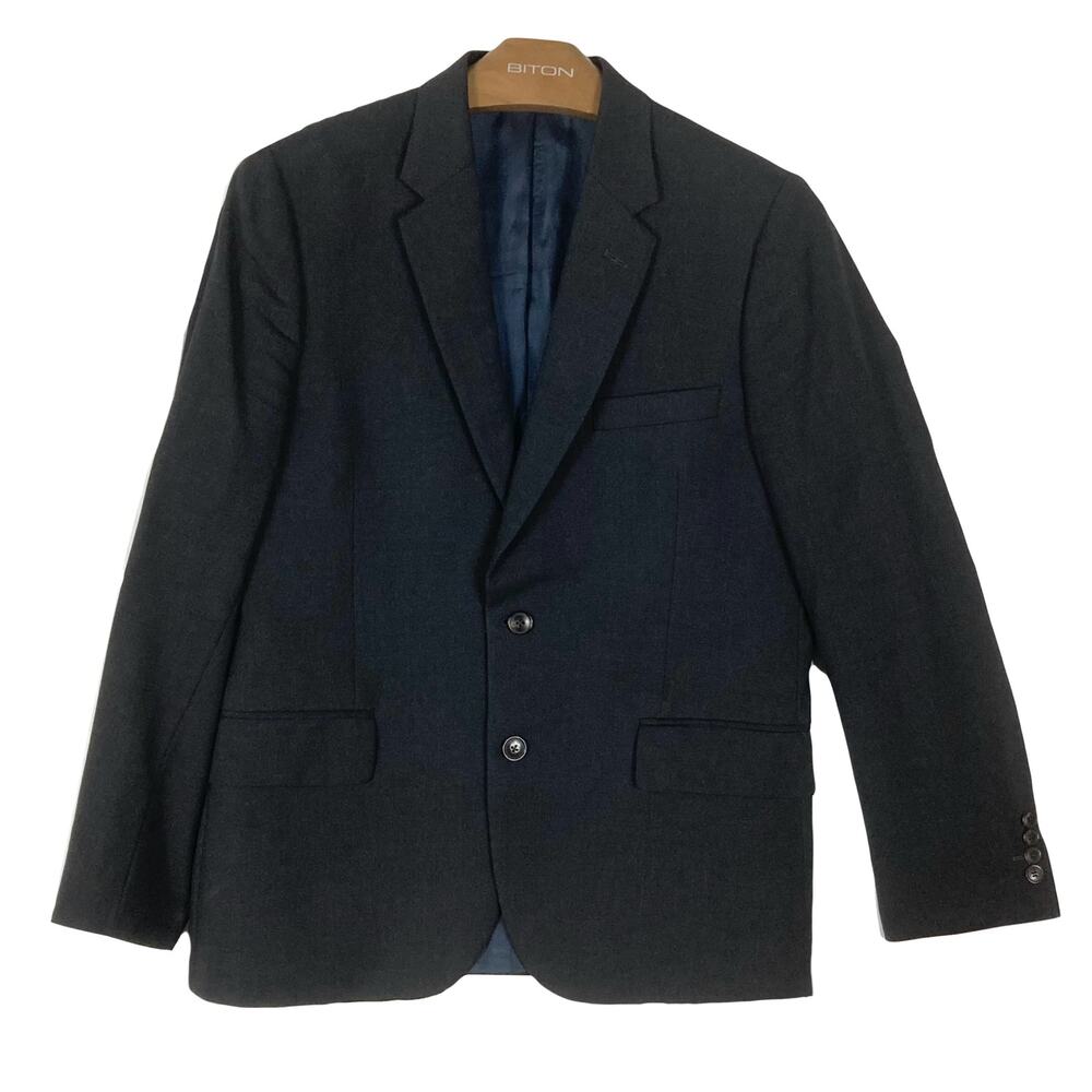 PAUL SMITH Blazer 42R ITALY Black Wool Single-Brstd Soho-Fit Lined Long-Sleeve